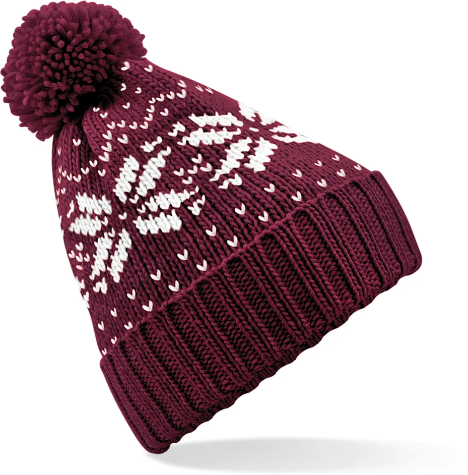 PS_B456_BURGUNDY-WHITE - Hidalgo Muts Snowstar® jacquard, burgundy / white — productfoto 3