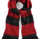 Gestreepte stadionsjaal, black / classic red — productfoto 2