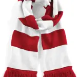 Gestreepte stadionsjaal, classic red / white — productfoto 5