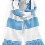 Gestreepte stadionsjaal, sky blue / white — productfoto 7