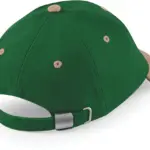 Laag profiel pet van geborsteld katoen, forest green / taupe — productfoto 7