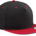 Tweekleurige 5-panel snapbackpet, black / classic red — productfoto 5