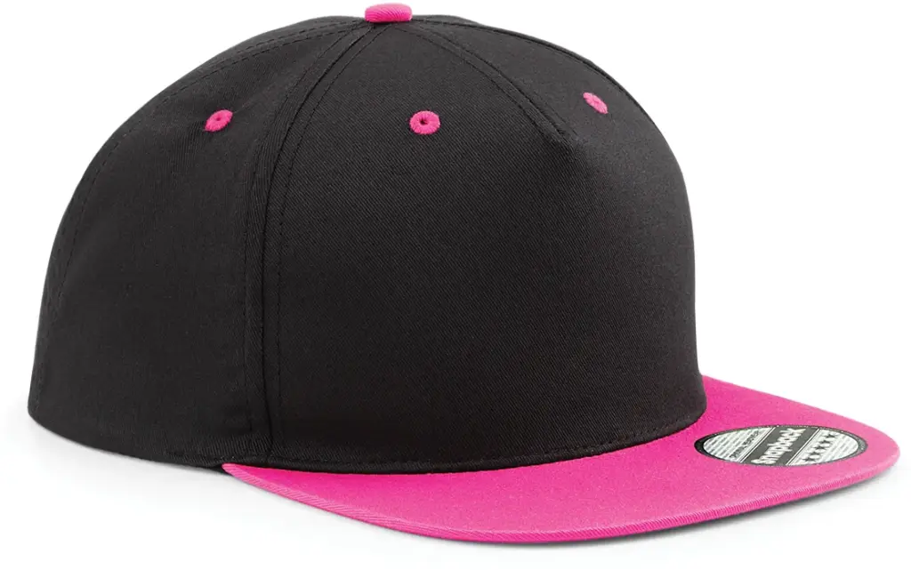 PS_B610C-FS_BLACK-FUCHSIA - Hidalgo Tweekleurige 5-panel snapbackpet, black / fuchsia — productfoto 6