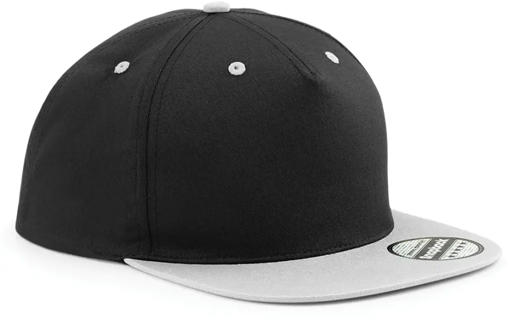 PS_B610C-FS_BLACK-GREY - Hidalgo Tweekleurige 5-panel snapbackpet, black / grey — productfoto 7