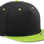 PS_B610C-FS_BLACK-LIMEGREEN - Hidalgo Tweekleurige 5-panel snapbackpet, black / lime green — productfoto 8