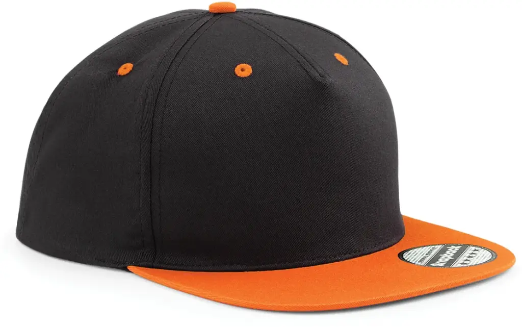 PS_B610C-FS_BLACK-ORANGE - Hidalgo Tweekleurige 5-panel snapbackpet, black / orange — productfoto 9