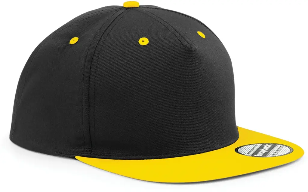 PS_B610C-FS_BLACK-YELLOW - Hidalgo Tweekleurige 5-panel snapbackpet, black / yellow — productfoto 11