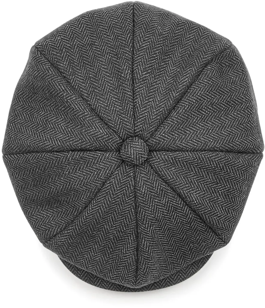 PS_B628-FS_CHARCOALHERRINGBONE - Hidalgo Heritage baker boy Cap, charcoal herringbone — productfoto 2