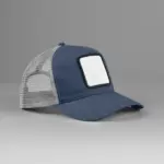 PS_B636-S_SLATEBLUE-LIGHTGREY - Hidalgo 5-panel trucker pet met vierkante patch, slate blue/light grey — productfoto 7