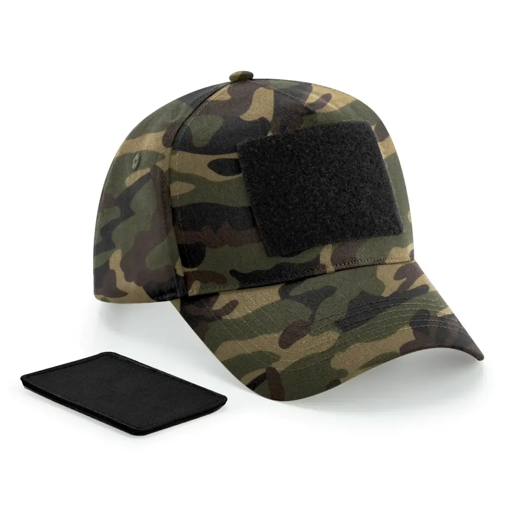 Pet met 5 panelen en afneembare patch, jungle camo — productfoto 8
