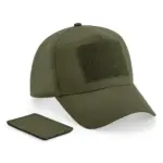 Pet met 5 panelen en afneembare patch, military green — productfoto 9