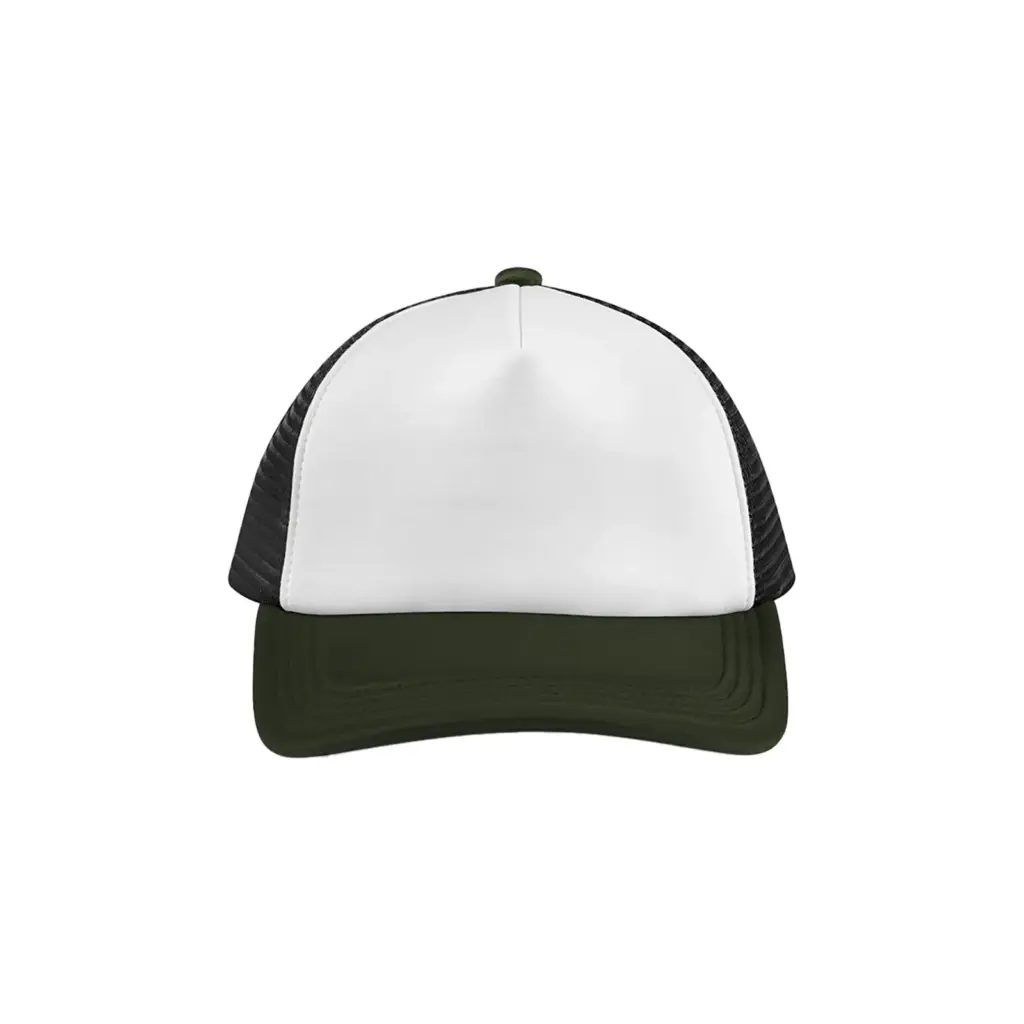 Meerkleurige 5-panel truckerpet, black / dark olive — productfoto 3
