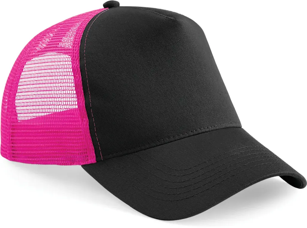 PS_B640_BLACK-FUCHSIA - Hidalgo Snapback truckerpet, black / fuchsia — productfoto 5