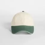 B673 - Compacte vintage cap met contrasterende klep, natural / vintage bottle green — productfoto 2