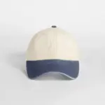 B673 - Compacte vintage cap met contrasterende klep, natural / vintage denim — productfoto 3