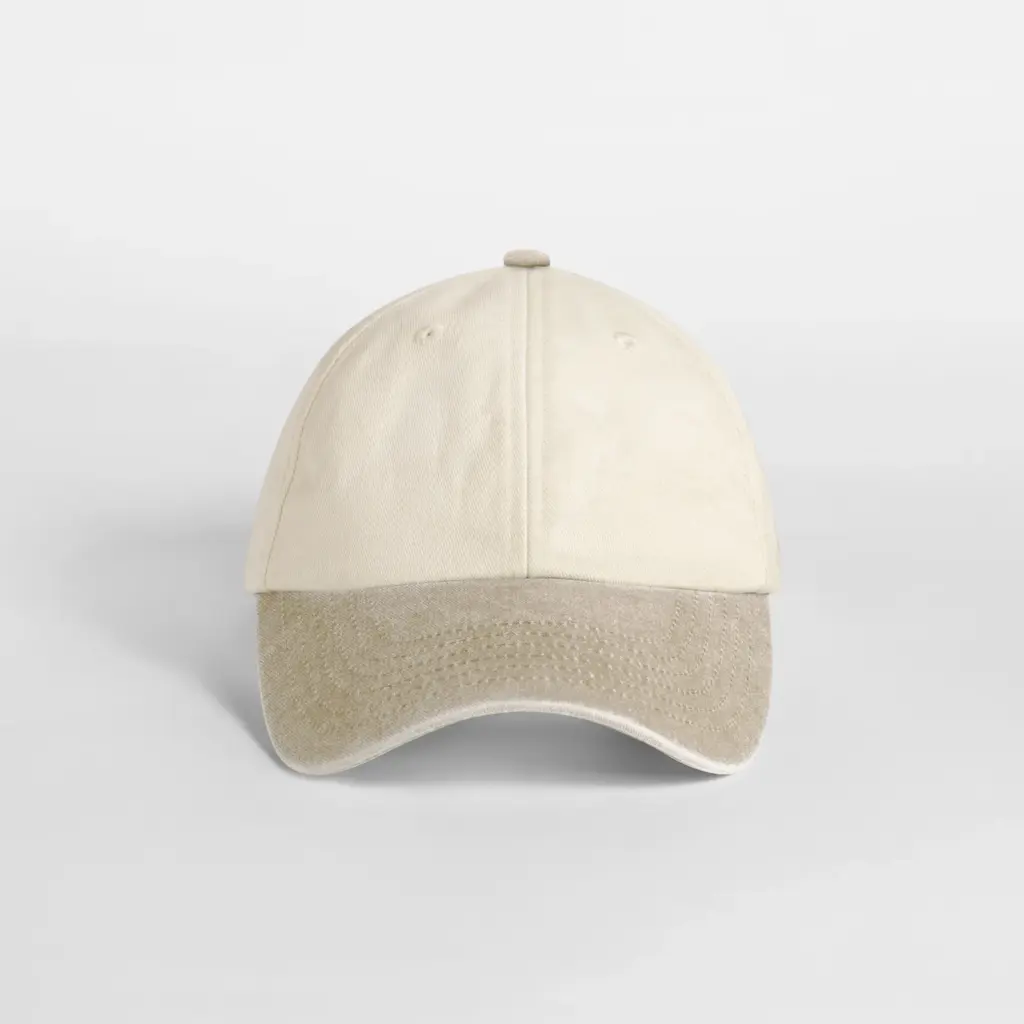 B673 - Compacte vintage cap met contrasterende klep, natural / vintage desert sand — productfoto 4