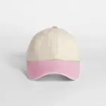 B673 - Compacte vintage cap met contrasterende klep, natural / vintage dusty pink — productfoto 5