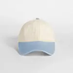 B673 - Compacte vintage cap met contrasterende klep, natural / vintage light blue — productfoto 6
