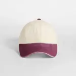 B673 - Compacte vintage cap met contrasterende klep, natural / vintage red — productfoto 7