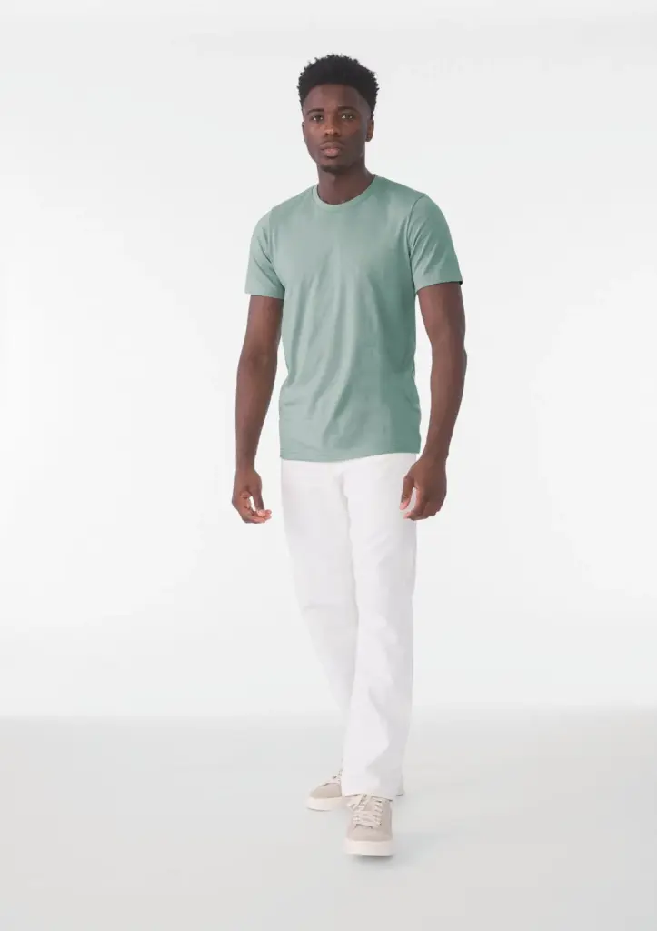 BE3001CVC-2_2025 - Hidalgo Heather jersey T-shirt met korte mouwen — productfoto 4