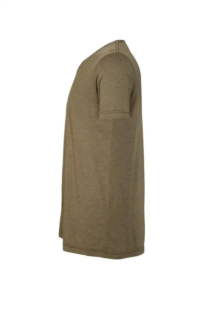 Unisex Triblend T-shirt met korte mouwen, olive triblend — productfoto 7
