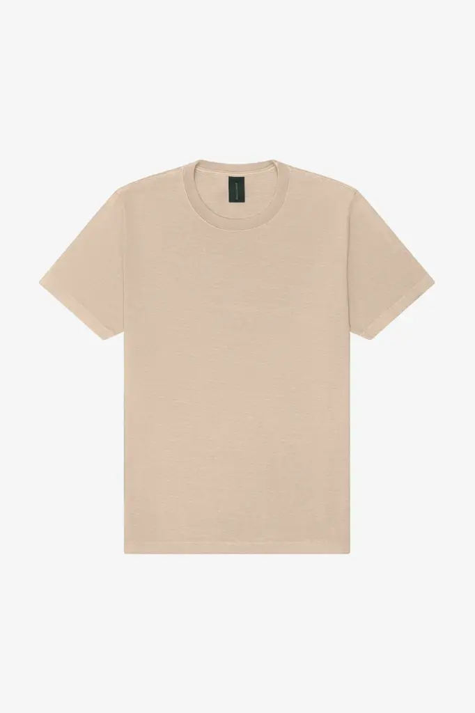 Dik uniseks t-shirt met vintage wash, khaki — productfoto 6