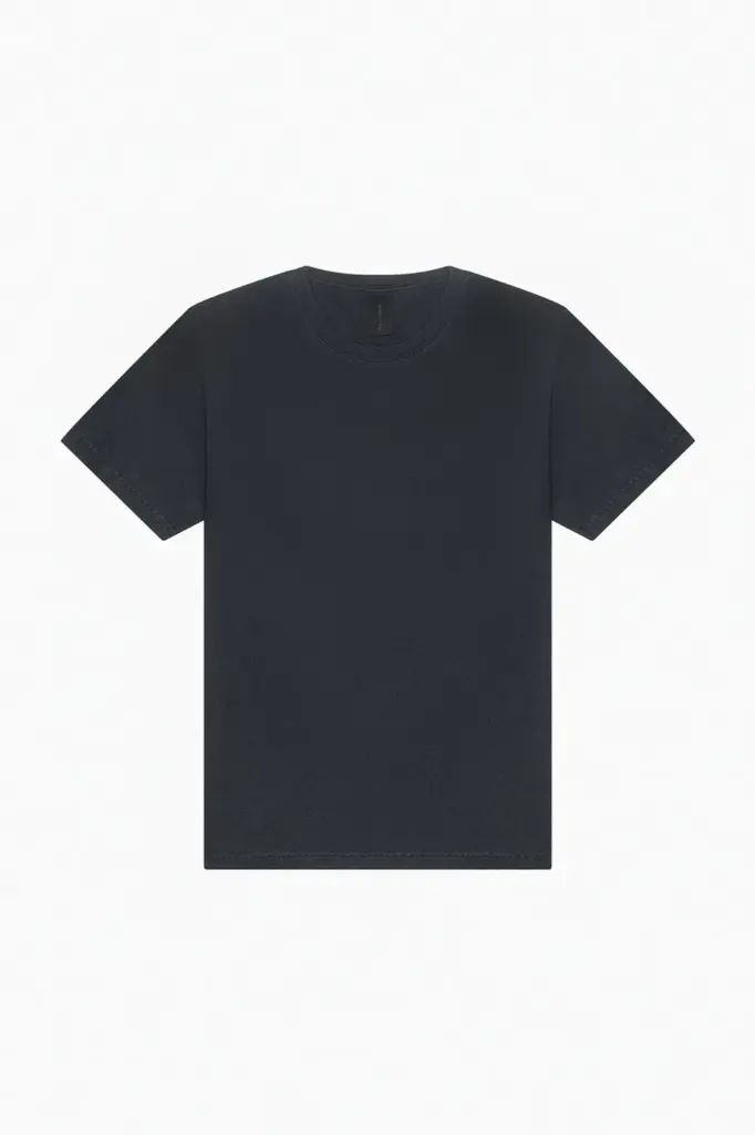Dik uniseks t-shirt met vintage wash, washed black — productfoto 9