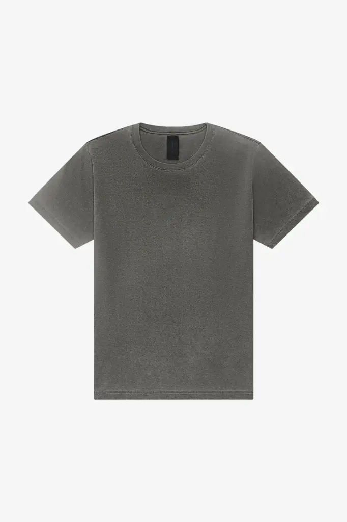 Dik uniseks t-shirt met vintage wash, washed charcoal — productfoto 10
