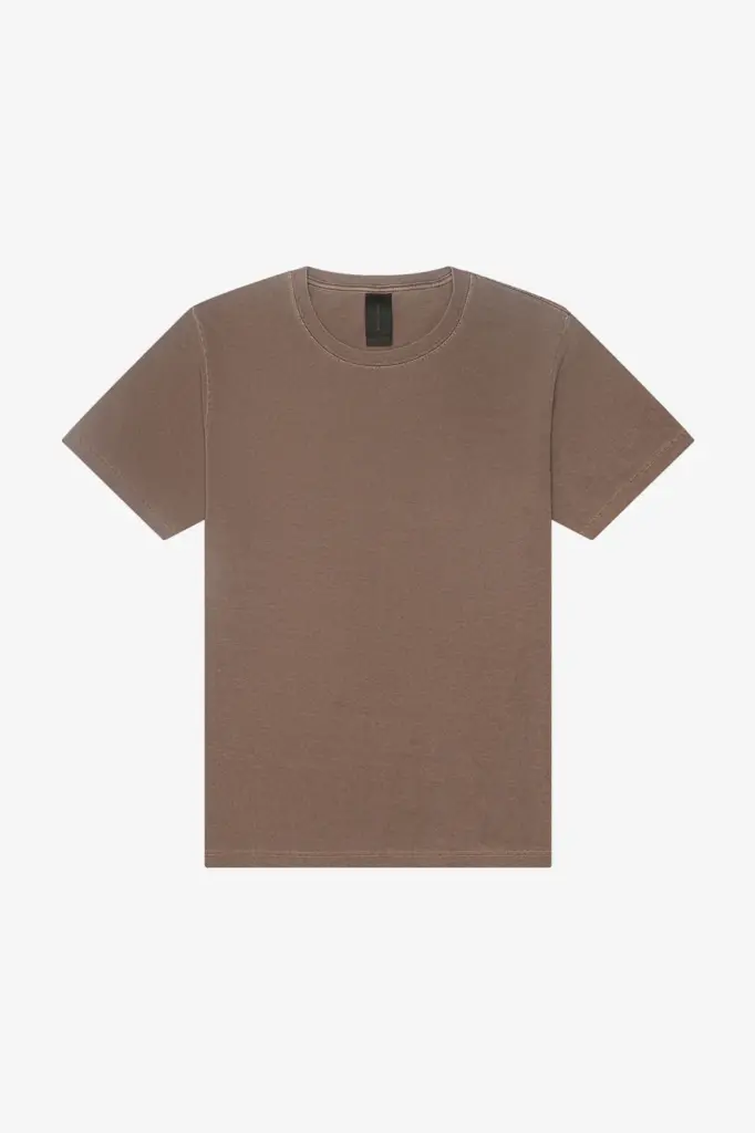Dik uniseks t-shirt met vintage wash, washed cocoa — productfoto 11