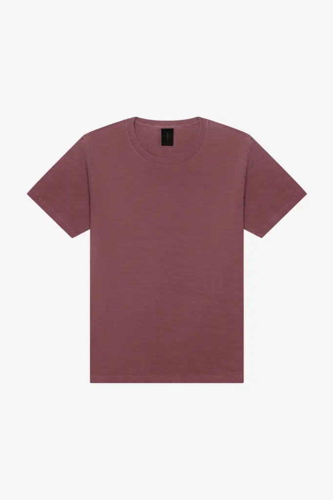 Dik uniseks t-shirt met vintage wash, washed maroon — productfoto 13