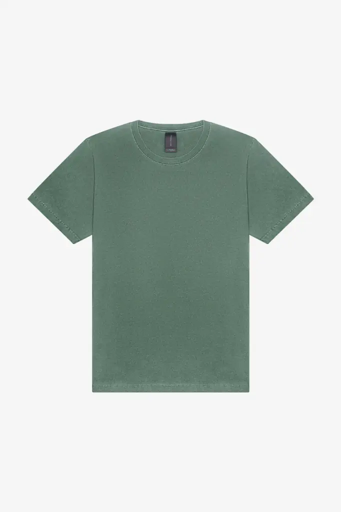 Dik uniseks t-shirt met vintage wash, washed pine — productfoto 15