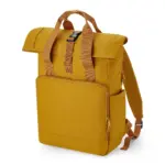 Gerecyclede rugzak voor laptop, mustard — productfoto 5