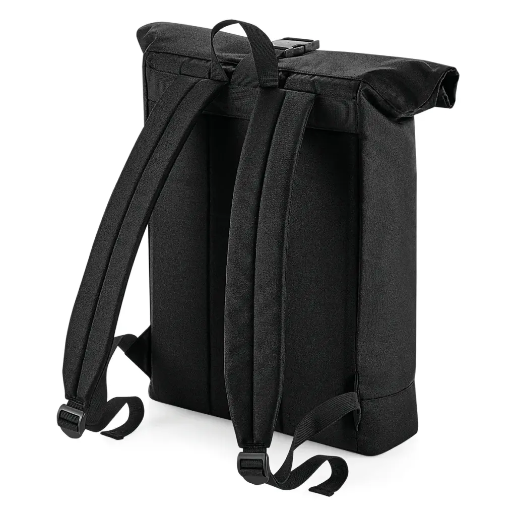PS_BG286-B_BLACK - Hidalgo Gerecyclede rugzak Roll-Top, black — productfoto 2