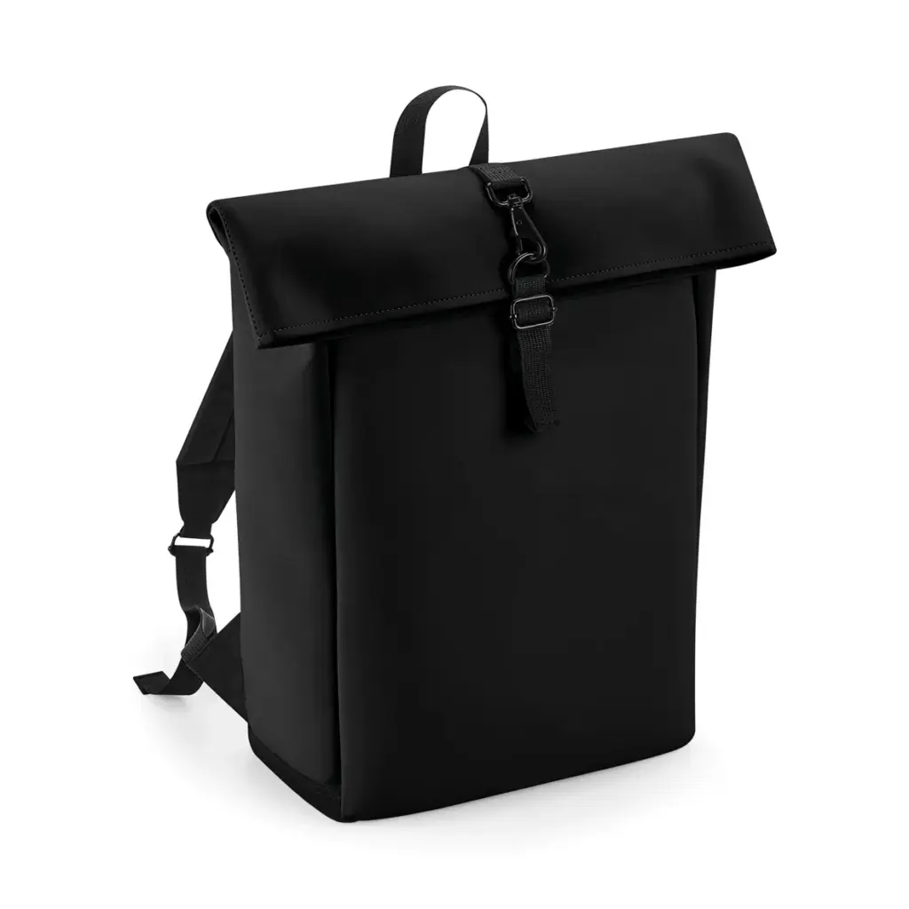 PS_BG335_BLACK - Hidalgo Rugzak met roll-top van mat polyurethaan, black — productfoto 5