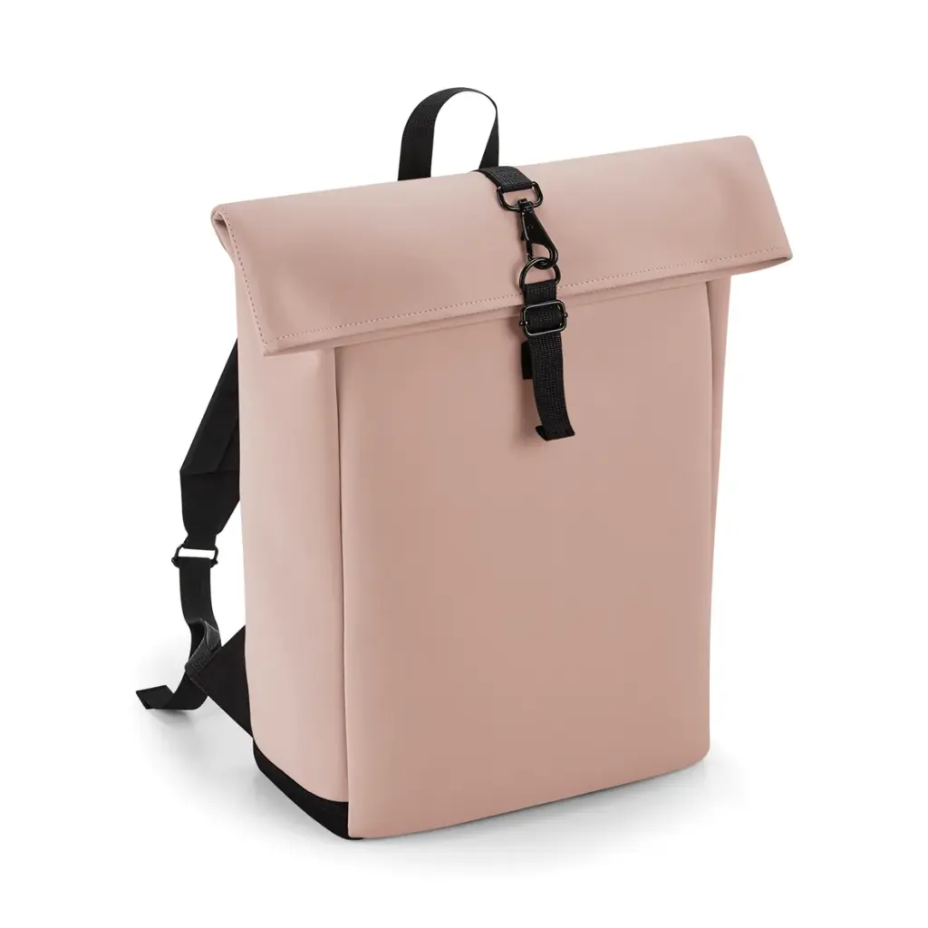 PS_BG335_NUDEPINK - Hidalgo Rugzak met roll-top van mat polyurethaan, nude pink — productfoto 7