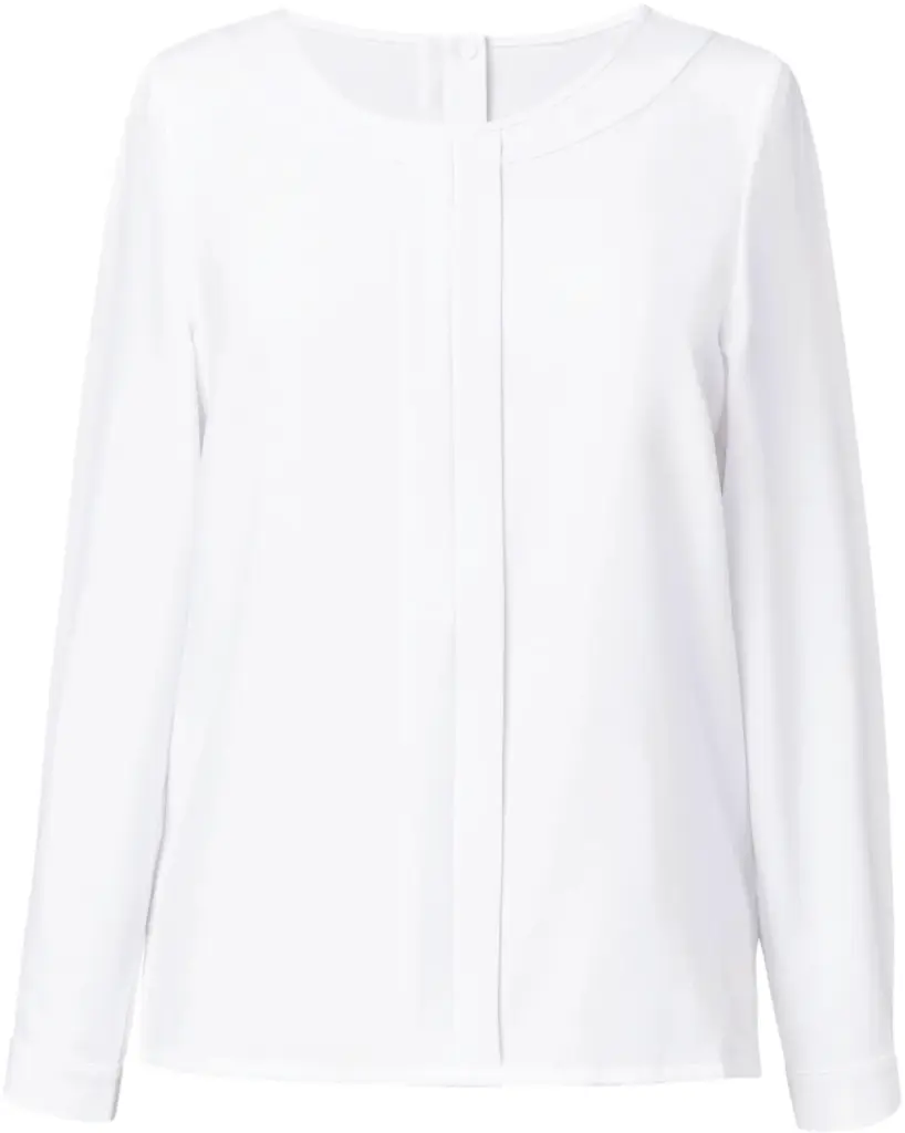 PS_BT2264_WHITE - Hidalgo Riola Crepe de Chine blouse, white — productfoto 3