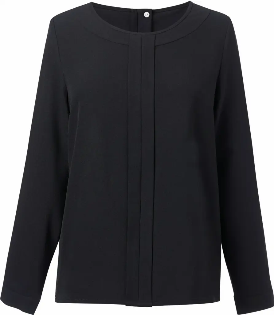 PS_BT2279_BLACK - Hidalgo-werbeartikel Blouse in Chinese crêpe Roma, black — productfoto 3