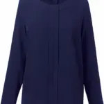 Blouse in Chinese crêpe Roma, navy — productfoto 4