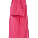 Oversized T-shirt zware stof, hibiskuspink — productfoto 13