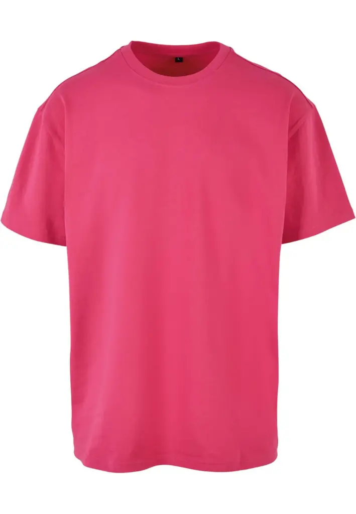 Oversized T-shirt zware stof, hibiskuspink — productfoto 23