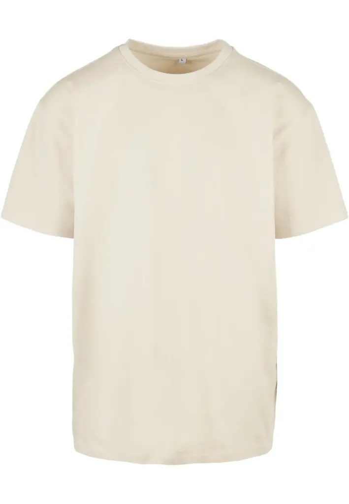 Oversized T-shirt zware stof, sand — productfoto 28