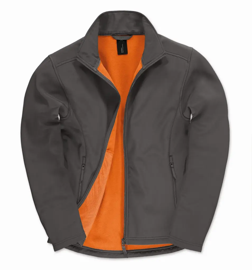 Id.701 Softshell / Men, dark grey / neon orange — productfoto 6
