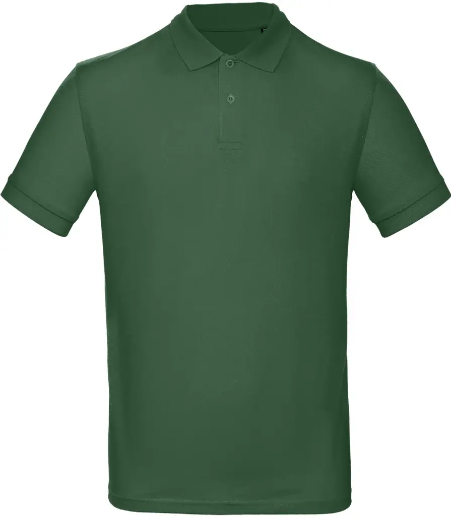 Men's organic polo shirt, bottle green — productfoto 15