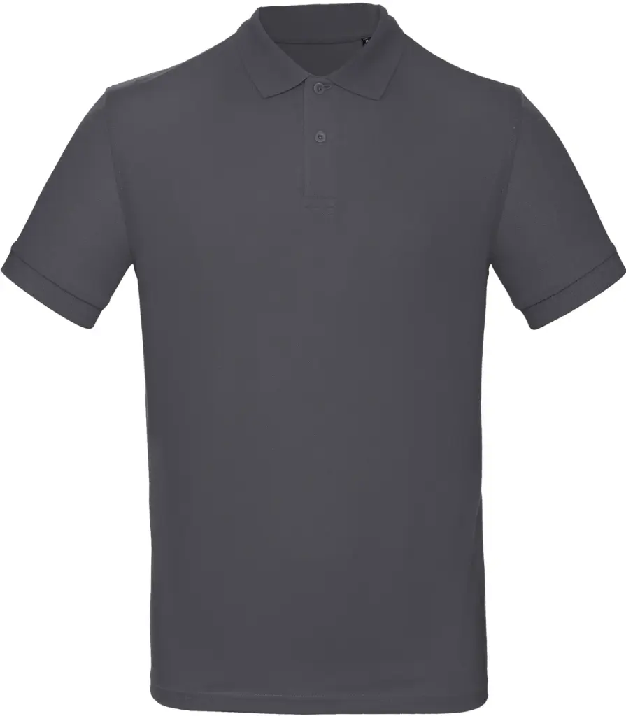 Men's organic polo shirt, dark grey — productfoto 17