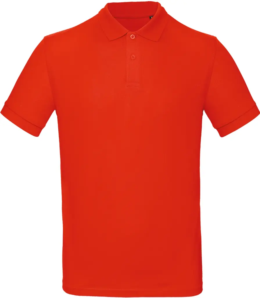 Men's organic polo shirt, fire red — productfoto 18