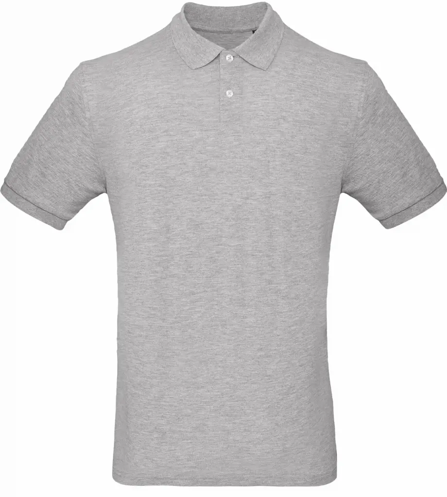 Men's organic polo shirt, heather grey — productfoto 19