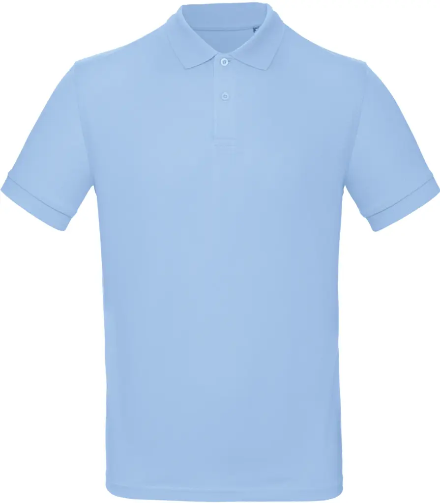 Men's organic polo shirt, sky blue — productfoto 26