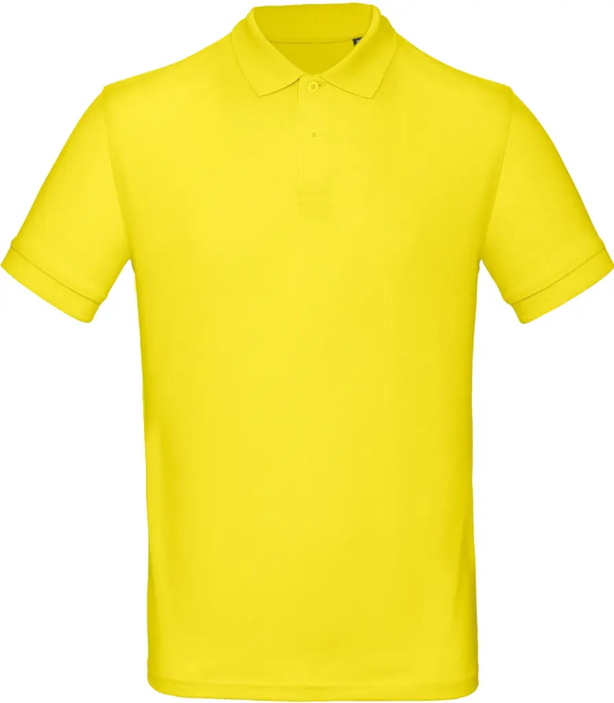 Men's organic polo shirt, solar yellow — productfoto 27