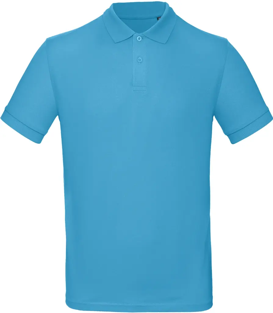 Men's organic polo shirt, very turquoise — productfoto 30