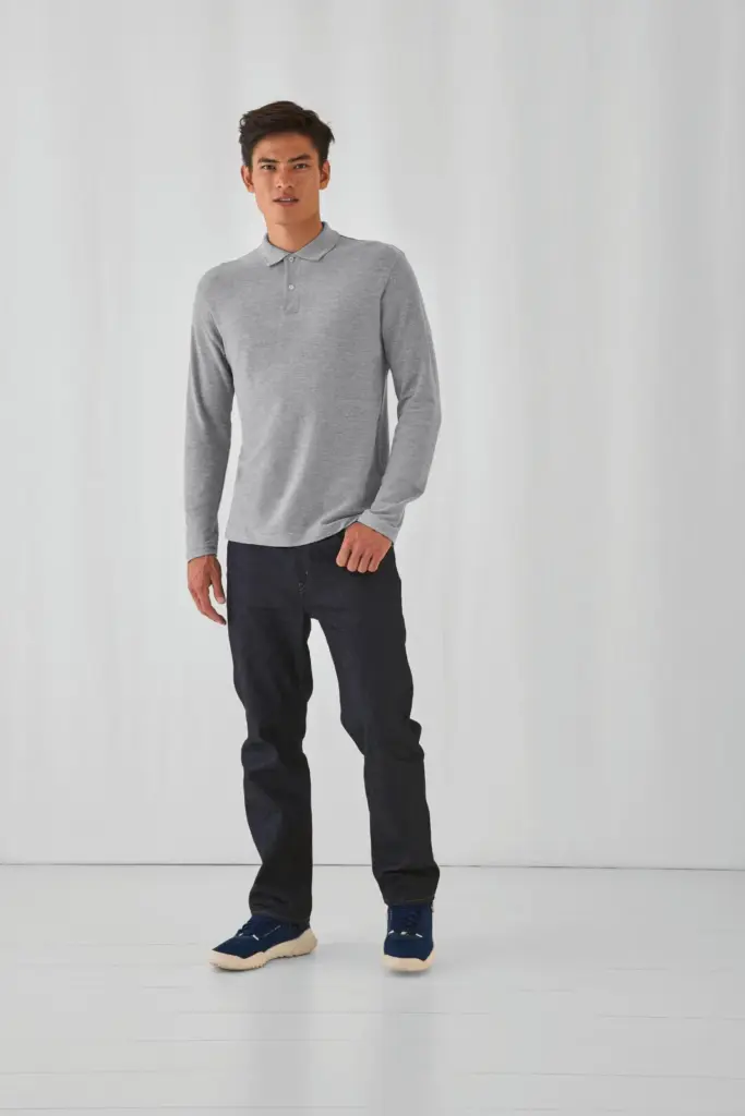 ID.001 Men's long-sleeve polo shirt — productfoto 2